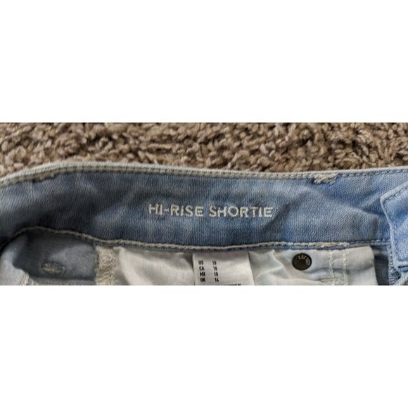 American Eagle Outfitters Super Stretch Hi-Rise Shortie AEO Denim X Shorts Sz 10 - Picture 4 of 7